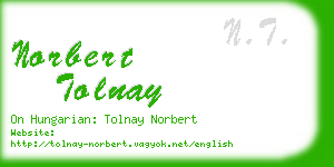 norbert tolnay business card